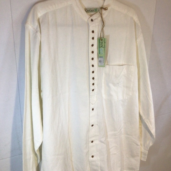 Linen + Cotton Yellowstone style Irish Long Sleeve Button Up Shirt - Picture 2 of 5